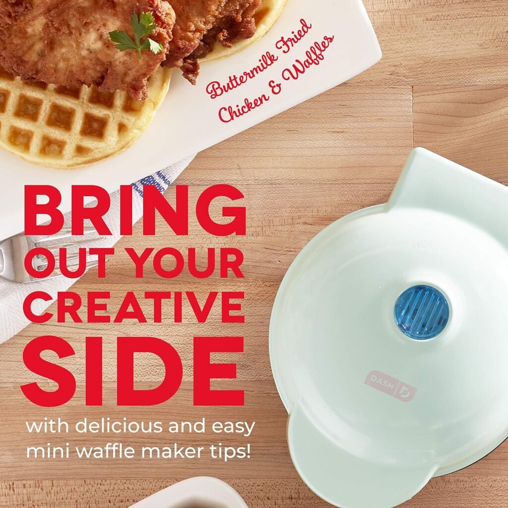 DASH Mini Waffle Maker Machine for Individuals, Paninis, Hash Browns,  Other On the Go Breakfast, Lunch, or Snacks, with Easy to Clean, Non-Stick Sides, Red Heart 4 Inch