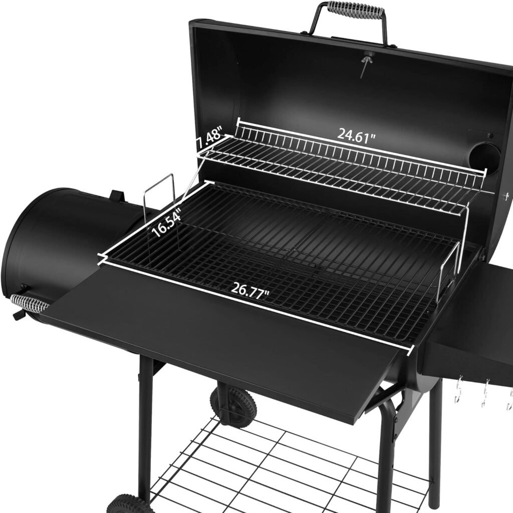 Royal Gourmet CC1830S 30 BBQ Charcoal Grill and Offset Smoker | 811 Square Inch cooking surface, Outdoor for Camping | Black