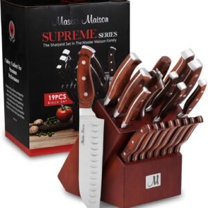 19 piece kitchen knives set with block review