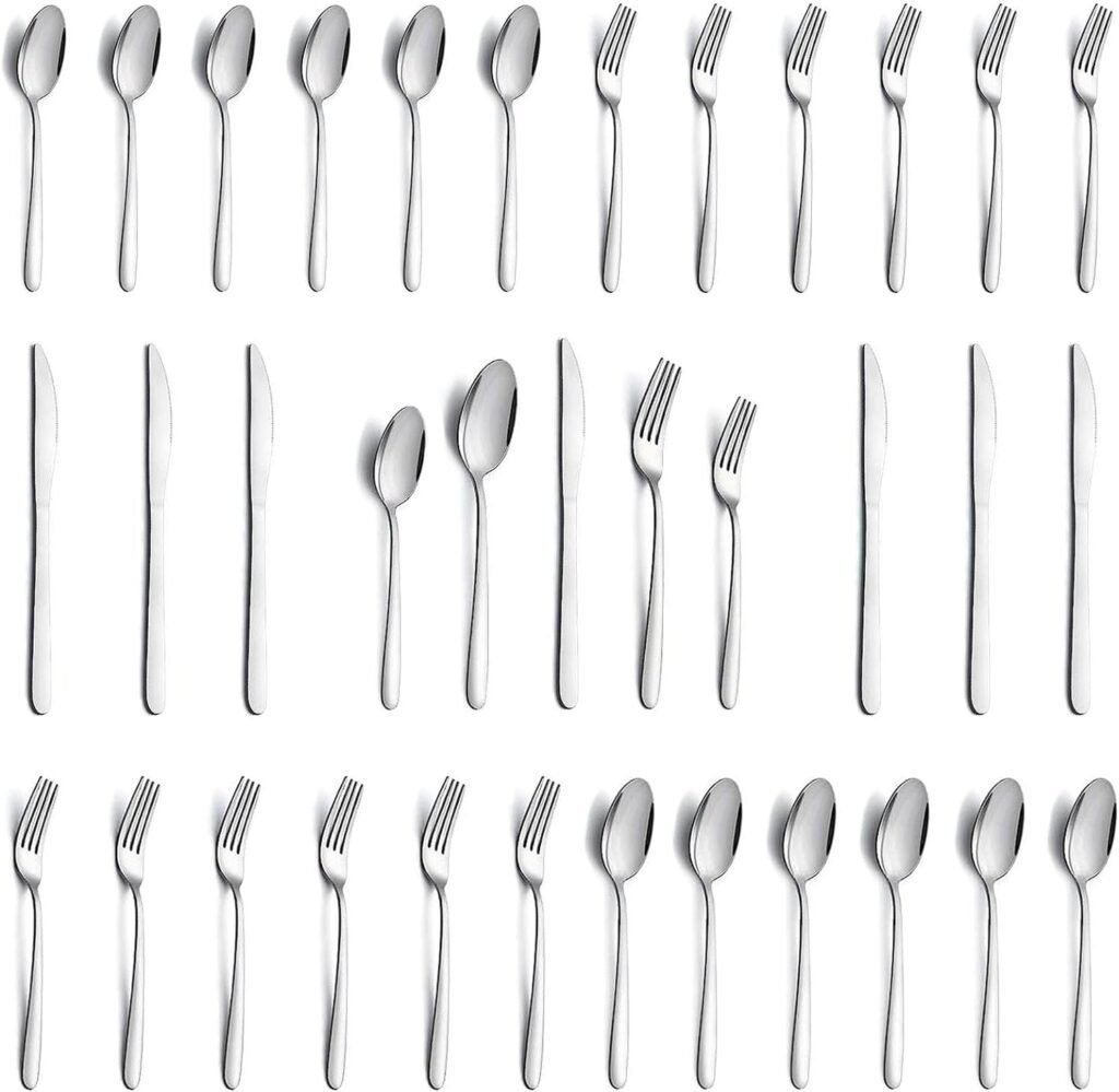 APEO 30 Piece Stainless Steel Silverware Set for 6, Durable Flatware Sets, Forks Spoons and Knives Set, Food-Grade Cutlery Set for Home Kitchen Restaurant Hotel, Dishwasher Safe Utensils Set