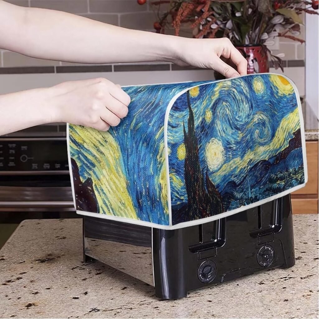 FOR U DESIGNS Universe Print Toaster Cover 4 Slice, Washable Small Kitchen Appliance Bread Maker Cover, Dust and Fingerprint Protection