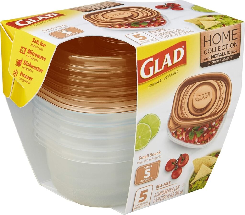 GladWare Home Deep Dish Food Storage Containers, Large Rectangle Holds 64 Ounces of Food, 3 Count Set | With Glad Lock Tight Seal, BPA Free Containers and Lids