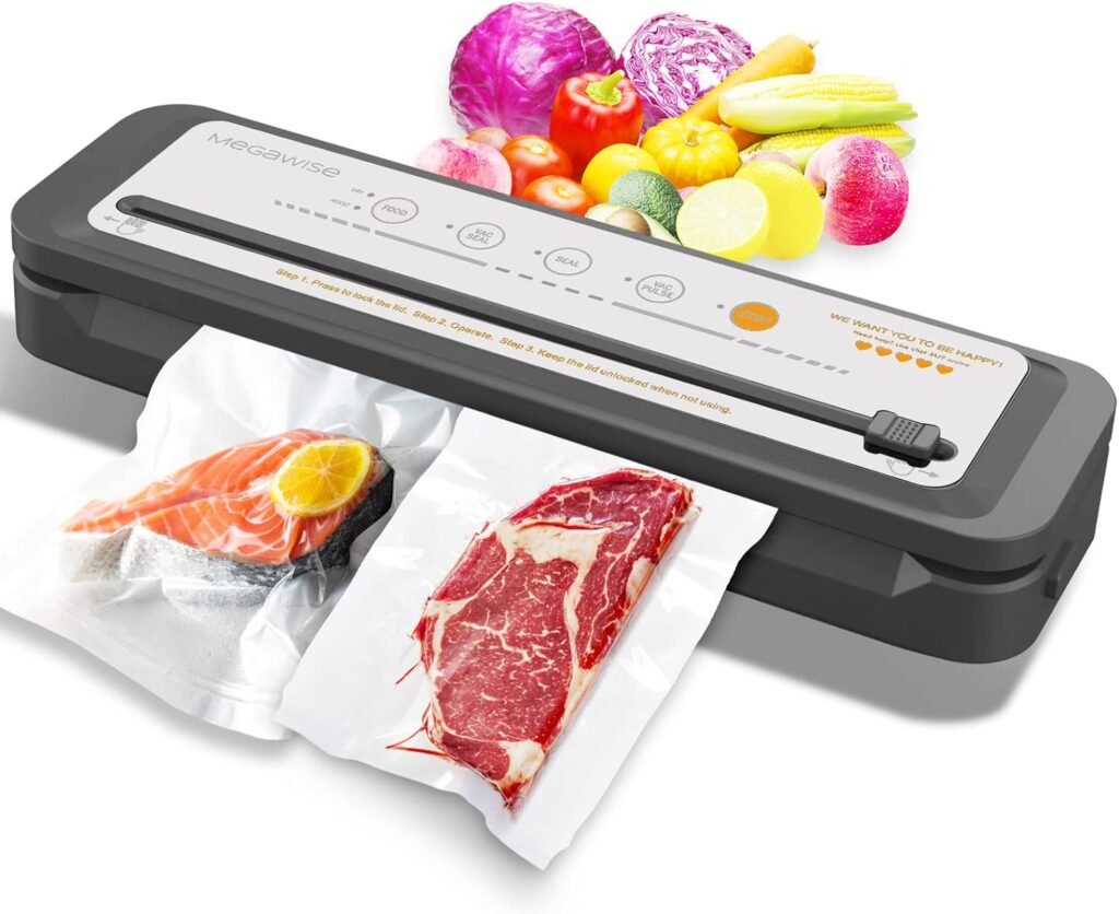 MegaWise Powerful and Compact Vacuum Sealer Machine One-Touch Automatic Food Sealer