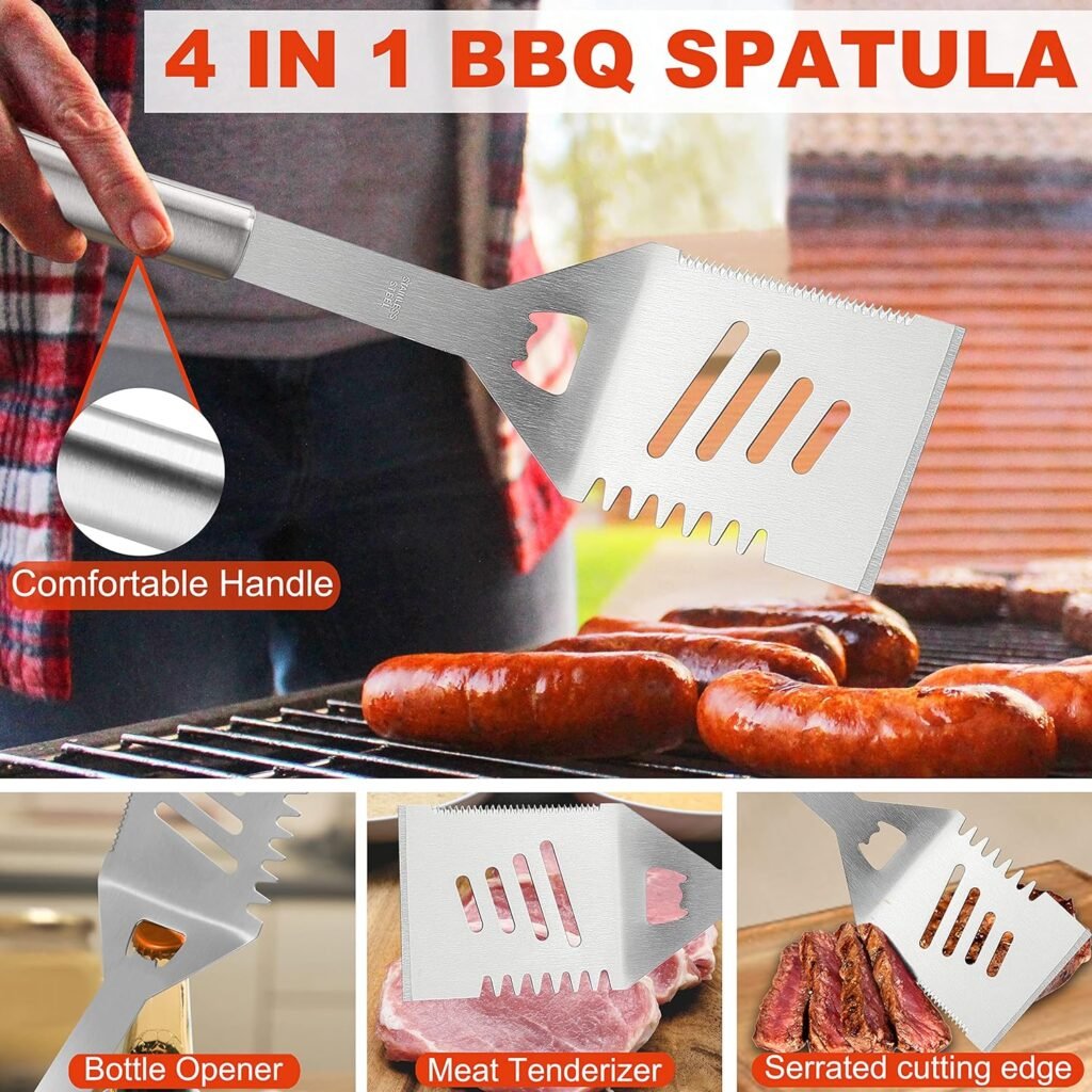 N NOBLE FAMILY 21PCS Professional Stainless Steel Grill Set for Men Dad Women - Perfect Grill Gift on Fathers Day, Christmas, Birthday - Complete BBQ Tool Set for Outdoor Camping Barbecue