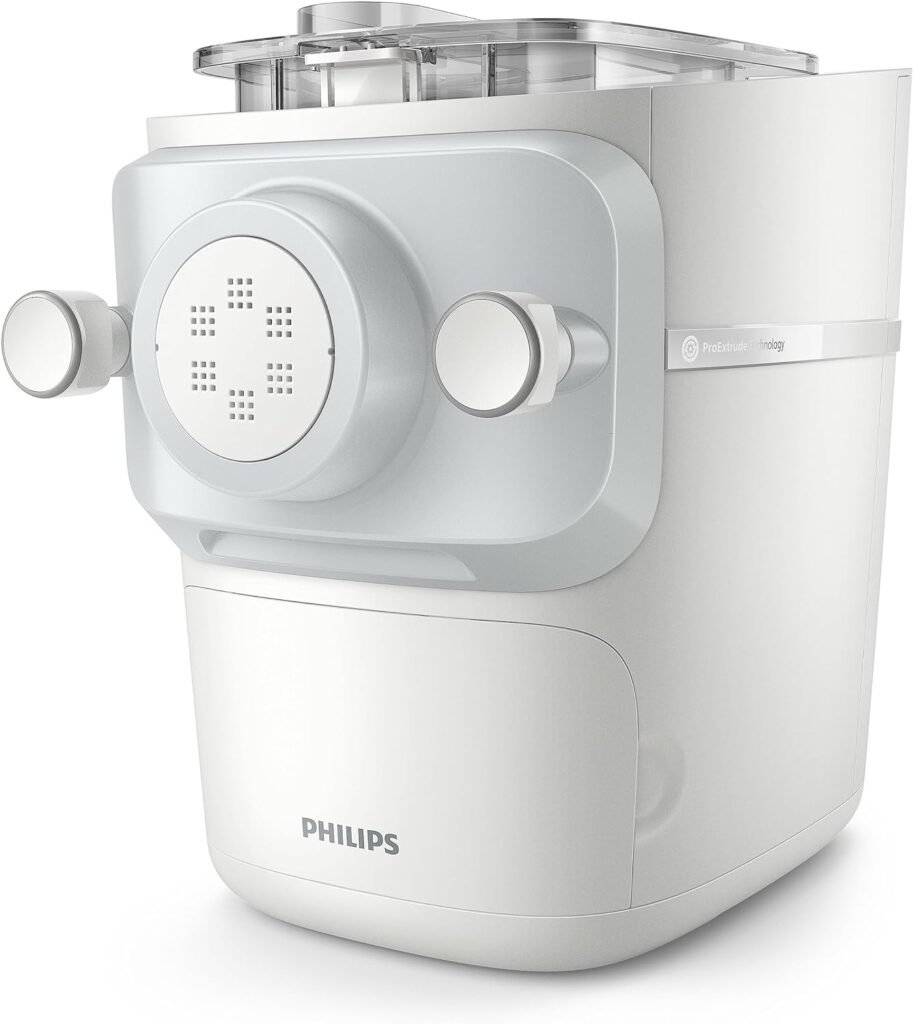 Philips 7000 Series Pasta Maker, ProExtrude Technology 150W, 8 discs, Perfect Mixing Technology, Preapre up to 8 Portions, NutriU App, White, (HR2660/03)