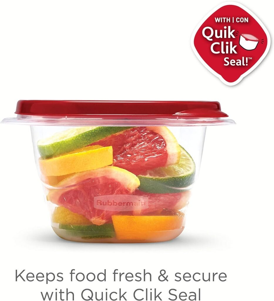 Rubbermaid TakeAlongs Food Storage Containers, 52 Pieces, Ruby Red