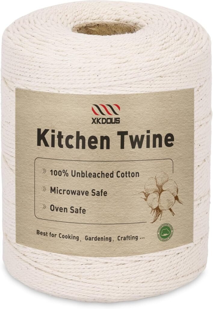 XKDOUS 476ft Butchers Cooking Twine, 100% Cotton Kitchen Twine String, 2mm Cotton Twine for Roasting, Trussing Poultry, Baking  Crafting