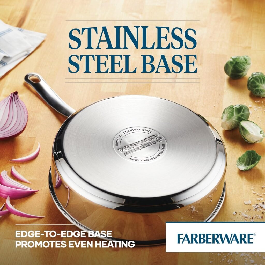 Farberware Millennium Stainless Steel Cookware Pots and Pans Set, 10 Piece