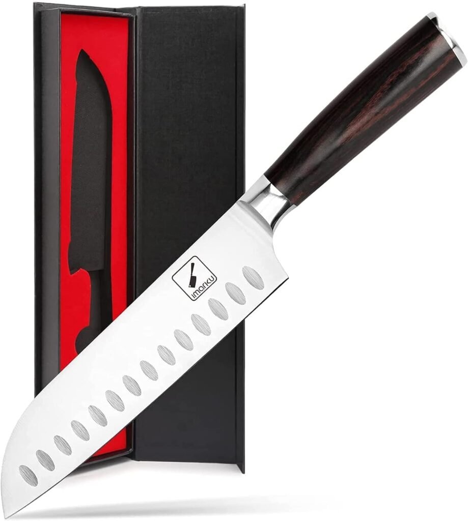 imarku Chef Knife 7 Inch Kitchen Knife Ultra Sharp Santoku Knife - 7Cr17Mov Japanese Chefs Knife, Kitchen Gadgets 2024, Valentines Day Gifts for Him Her, Mens Gifts for Dad with High-End Gift Box