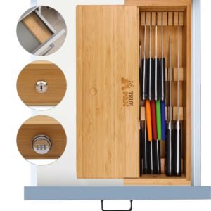 kid safe in drawer bamboo sharp knives holder review