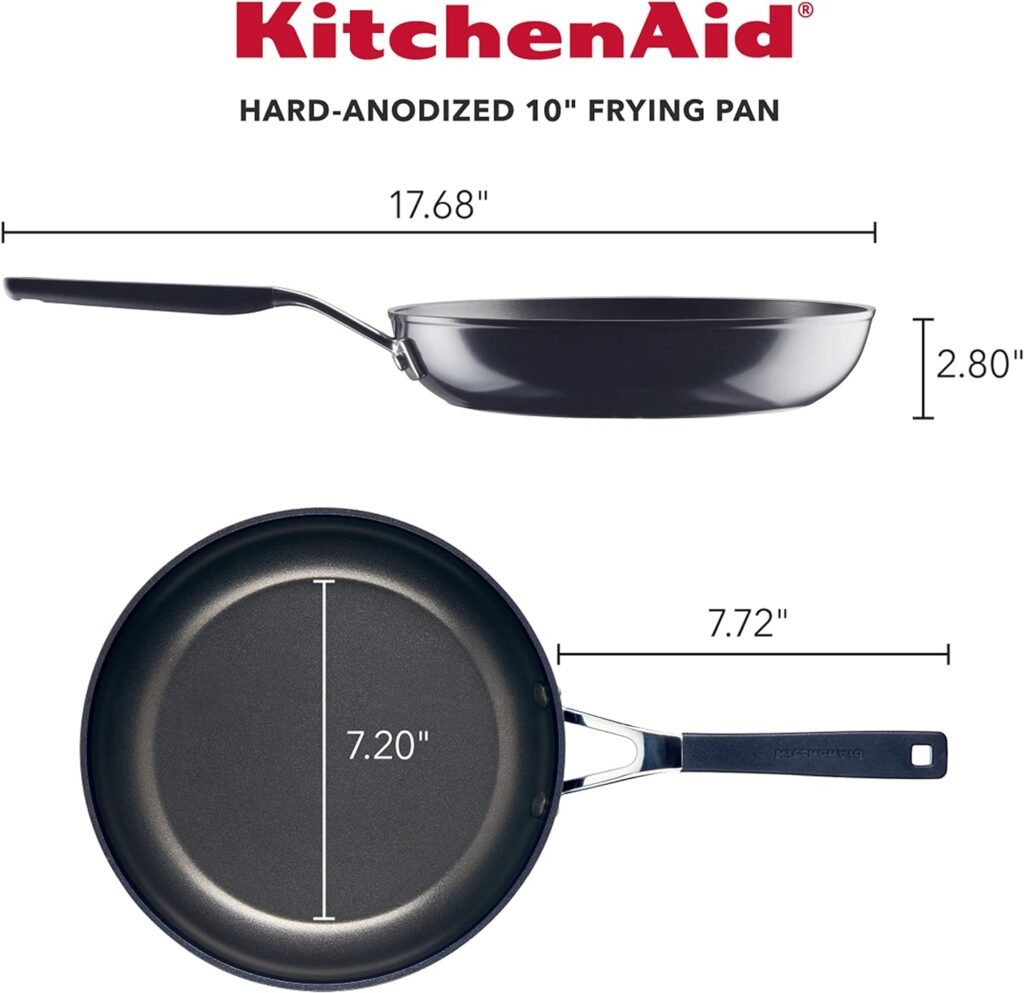 KitchenAid Hard Anodized Nonstick Cookware/Pots and Pans Set, 10 Piece, Matte Black