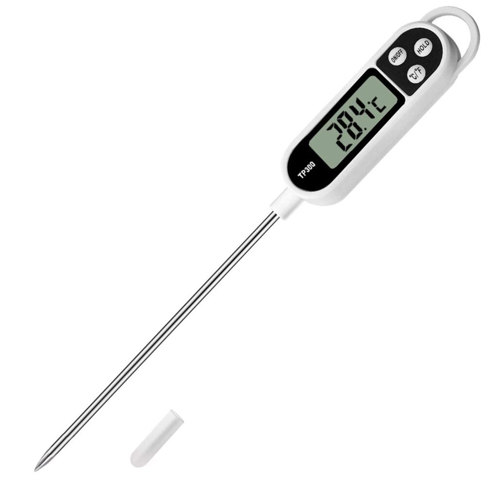 Meat Food Candy Thermometer, Probe Instant Read Thermometer, Digital Cooking Kitchen BBQ Grill Thermometer with Long Probe for Liquids Pork Milk Yogurt Deep Fry Roast Baking Temperature