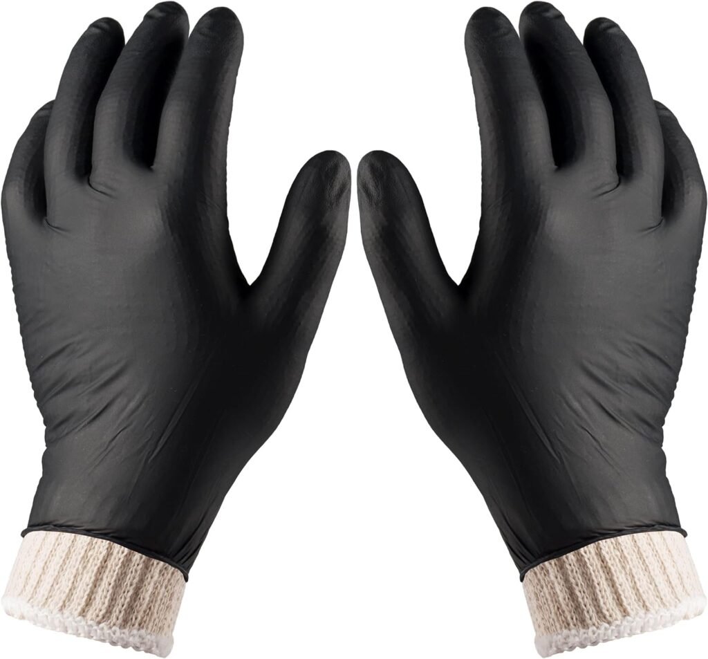 Nechtik BBQ Gloves 4 Cotton Glove Liners and 100 Disposable Gloves Washable Cotton Liners Powder Latex Free Nitrile Gloves