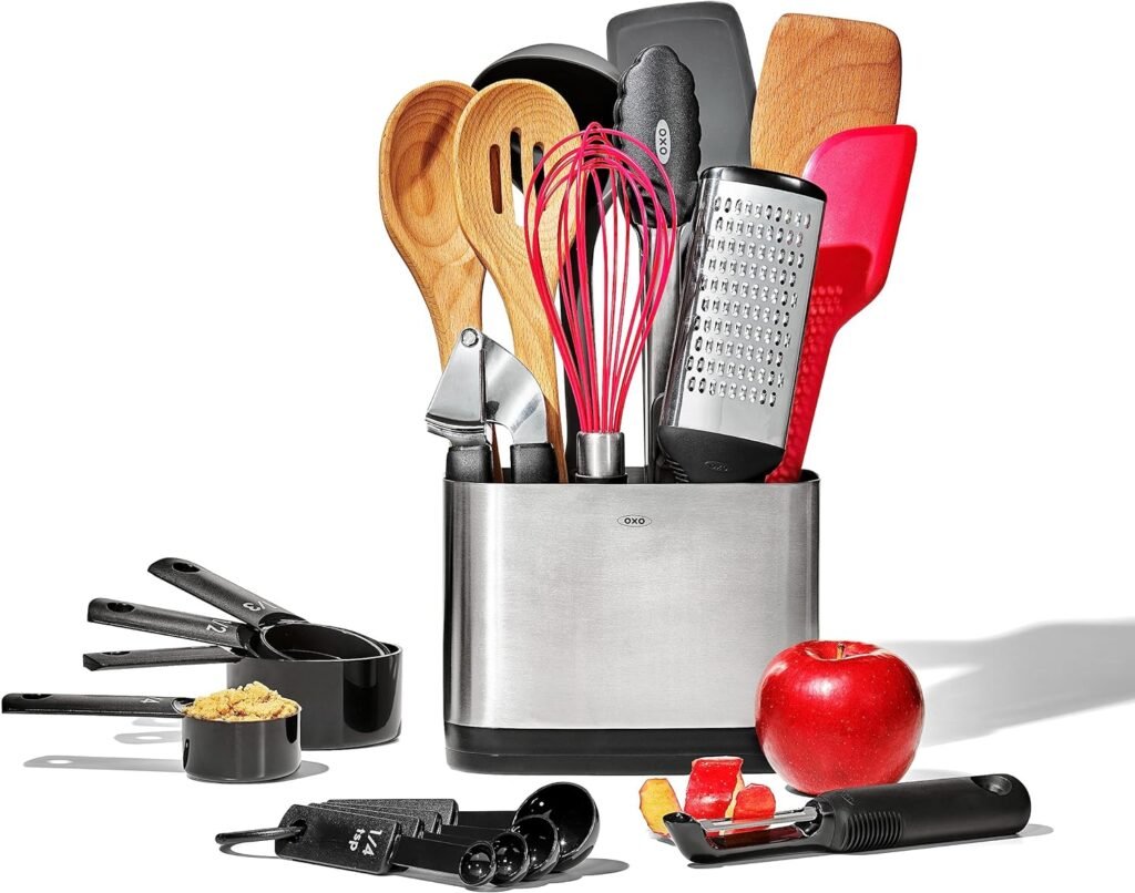 OXO Good Grips Everyday Kitchen Utensils, 20 Piece Set, Silver