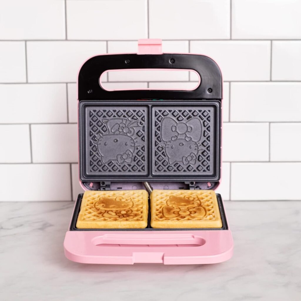 Uncanny Brands Hello Kitty Waffle Maker - Make Double - Kitchen Appliance