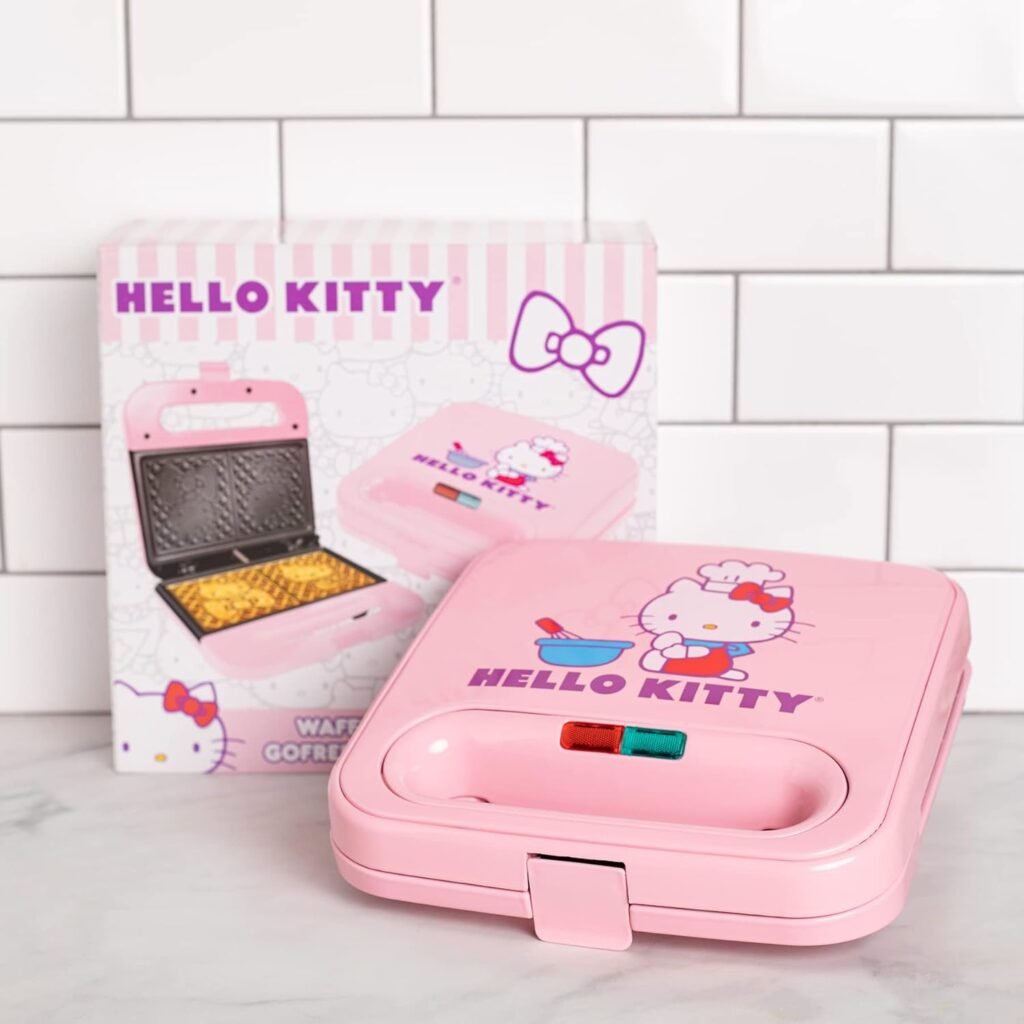 Uncanny Brands Hello Kitty Waffle Maker - Make Double - Kitchen Appliance