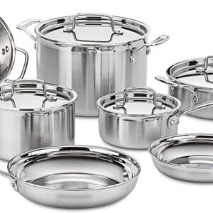 cuisinart 12 piece cookware set multiclad pro triple ply silver mcp 12n