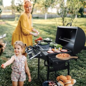 devoko charcoal grill outdoor bbq grill with offset smoker and side table for patio garden and parties 3