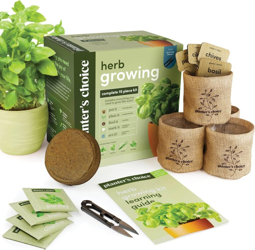 Indoor Herb Garden Starter Kit - Cooking Gifts for Women Gardener - Creative Kitchen Gift for Plant Lovers - Home Herb Growing, Gardening Seeds + Step by Step Guide - Vegan Gift Ideas for Lover