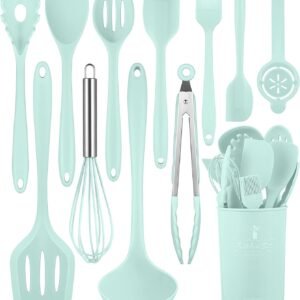 kitchen utensils set 12 pieces silicone cooking utensils set dishwasher safe 392f heat resistant spatula setkitchen uten