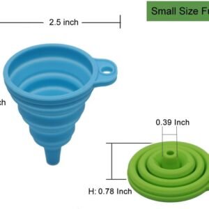 kongnai kitchen funnel set 4 pack small and large kitchen gadgets accessories foldable silicone collapsible funnels for 1 2