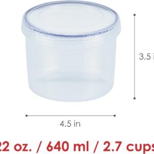 lock lock easy essentials twist food storage lidsairtight containers bpa free short 22 oz for fruits clear 4