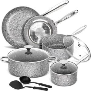 michelangelo pots and pans set 22 piece nonstick kitchen cookware sets with stone derived coating nonstick pots and pans 4