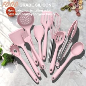 silicone kitchen cooking utensil set fungun 25 pcs kitchen utensils with spatula spoon turner tongs heat resistant kitch 2