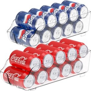 simple houseware soda can organizer for pantry refrigerator clear set of 2