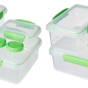 sistema 10 piece food storage containers with salad dressing and condiment containers and lids for meal prep dishwasher