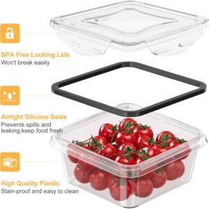 50 piece food storage containers with lids 25 containers 25 lids airtight plastic food containers for pantry kitchen org 2