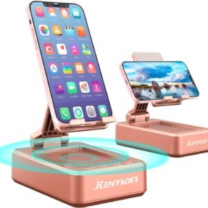 cell phone stand with wireless bluetooth speaker and anti slip base hd surround sound perfect for home and outdoors with 1