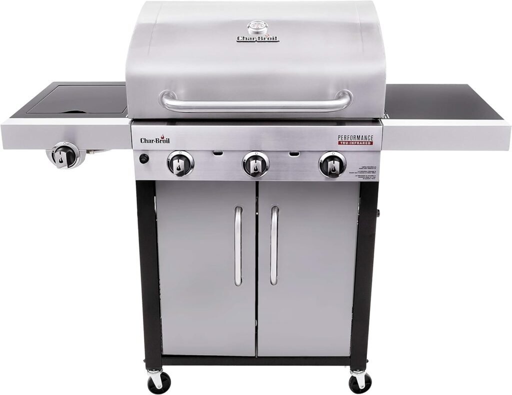 Char-Broil® Performance Series™ TRU-Infrared Cooking Technology 3-Burner with Side Burner Cabinet Style Propane Gas Stainless Steel Grill - 463371719