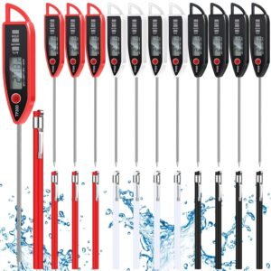 copkim 6 sets waterproof food thermometer for water liquid candle and cooking digital meat thermometer with long probe i 4