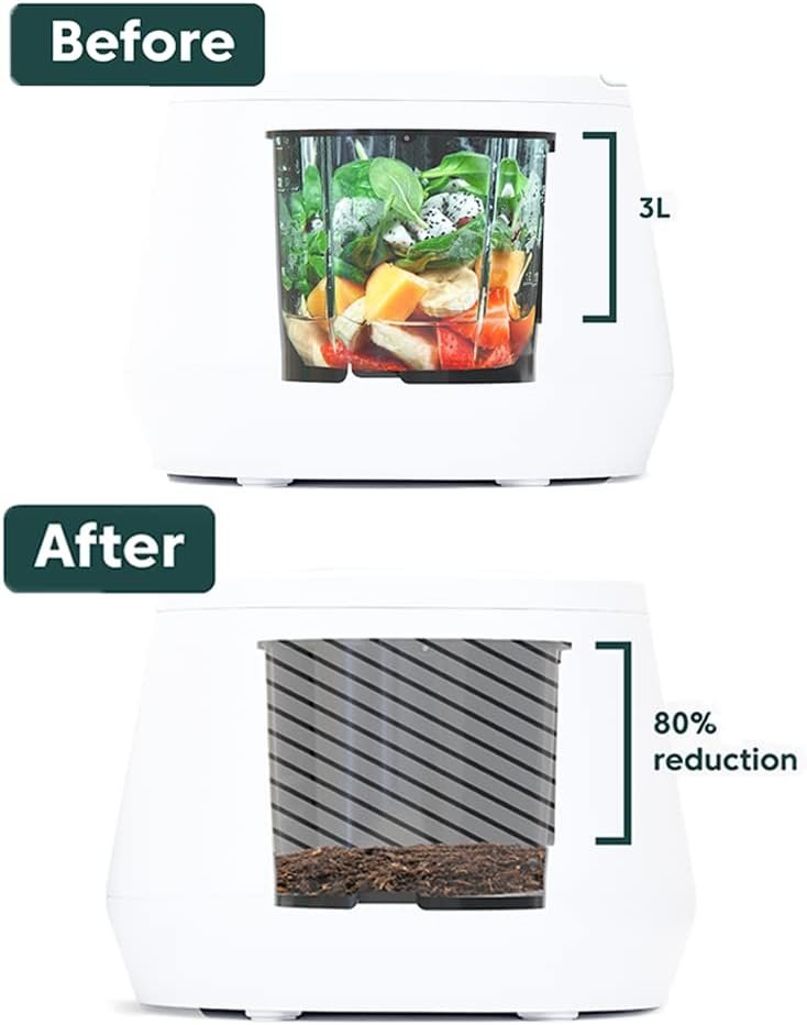 Lomi Classic | World’s First Smart Waste™ Home Food Upcycler | Turn Waste into Natural Fertilizer with a Single Button with Lomi Classic, Electric Kitchen Food Recycler (Bundle with 45 Extra Cycles)