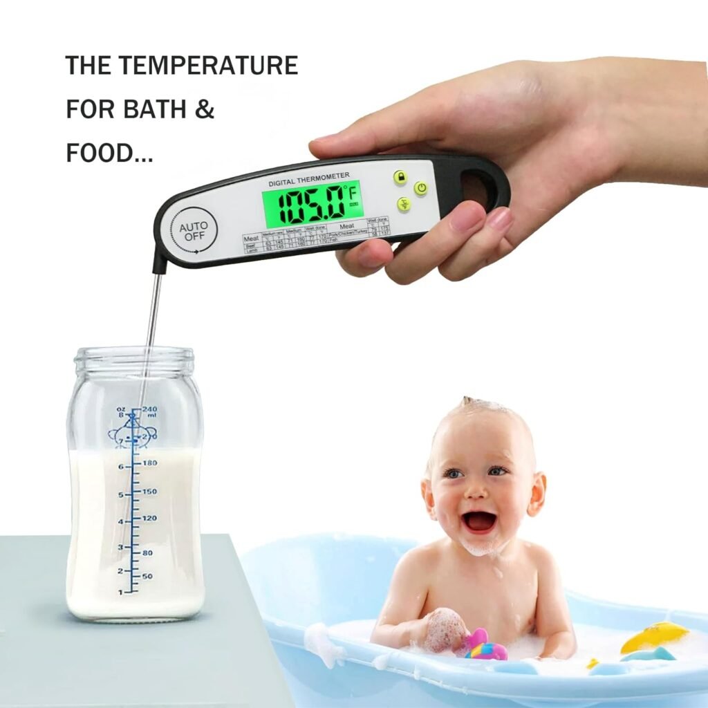 Meat Thermometer Digital, Meat Thermometers for Grilling, Food Thermometer with Backlight, Instant Read Thermometer for Grill Candy and Cooking