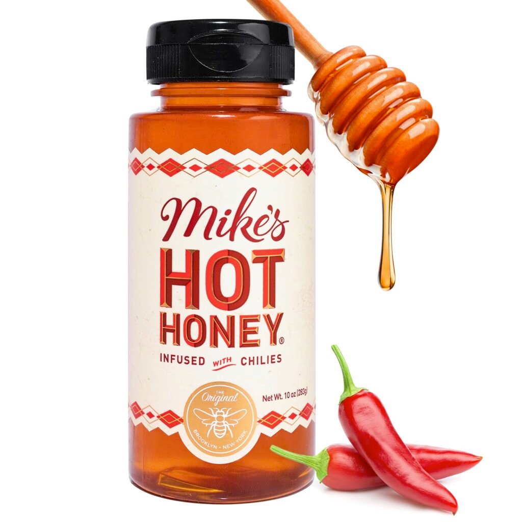 Mikes Hot Honey, Americas #1 Brand of Hot Honey, Spicy Honey, All Natural 100% Pure Honey Infused with Chili Peppers, Gluten-Free, Paleo-Friendly (10oz Bottle, 1 Pack)