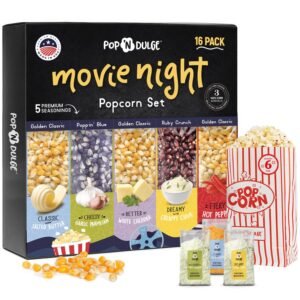 popcorn movie night supplies popcorn kernels popcorn seasoning 16 pack 5 gourmet popcorn kernels 5 popcorn seasoning var