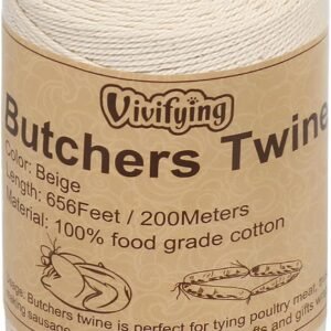 vivifying butchers twine 656 feet 3ply food safe cotton bakers twine string for tying meat making sausage trussing turke