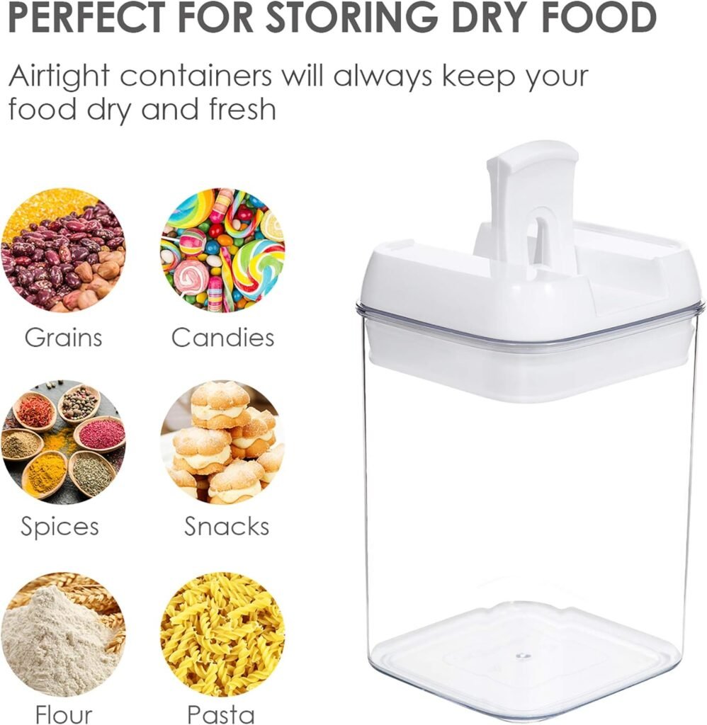 Vtopmart Airtight Food Storage Containers, 6 Pieces Small BPA Free Plastic Cereal Containers with Easy Lock Lids,for Kitchen Pantry Organization and Storage,Include 24 Labels